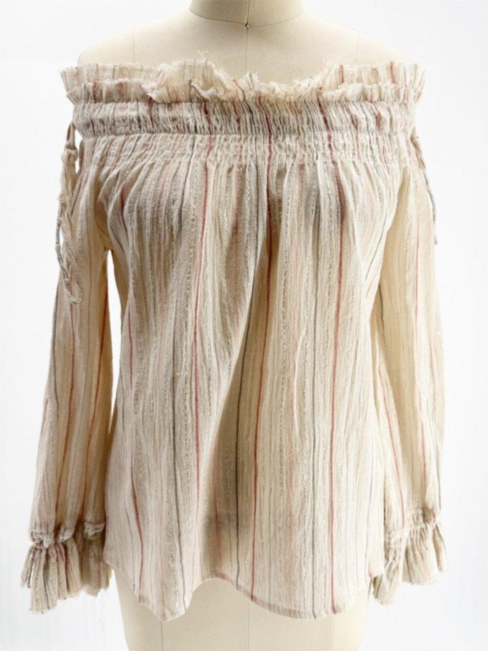 Anthropologie Love Sam Azalea Off-The-Shoulder Blouse Women's Size S Romantic - Picture 2 of 10